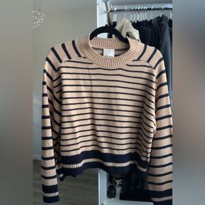 Nordstrom Industry Republic Striped Tan and Black Women's Sweater